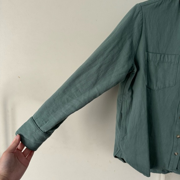 Madewell Drapey Moleskin Button-Down Shirt Size Small Pale Eucalyptus - Picture 7 of 11